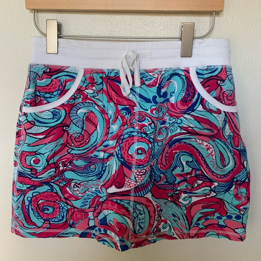 Multi color skirt with shorts underneath